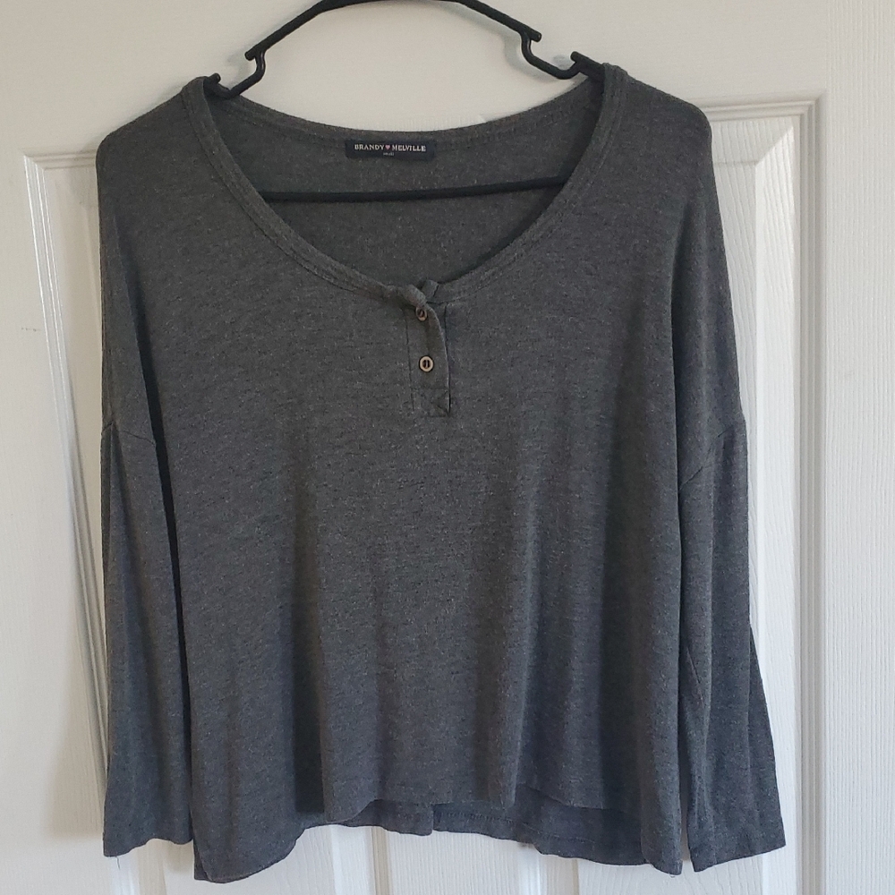 Brandy Melville Charcoal Long Sleeve Tee